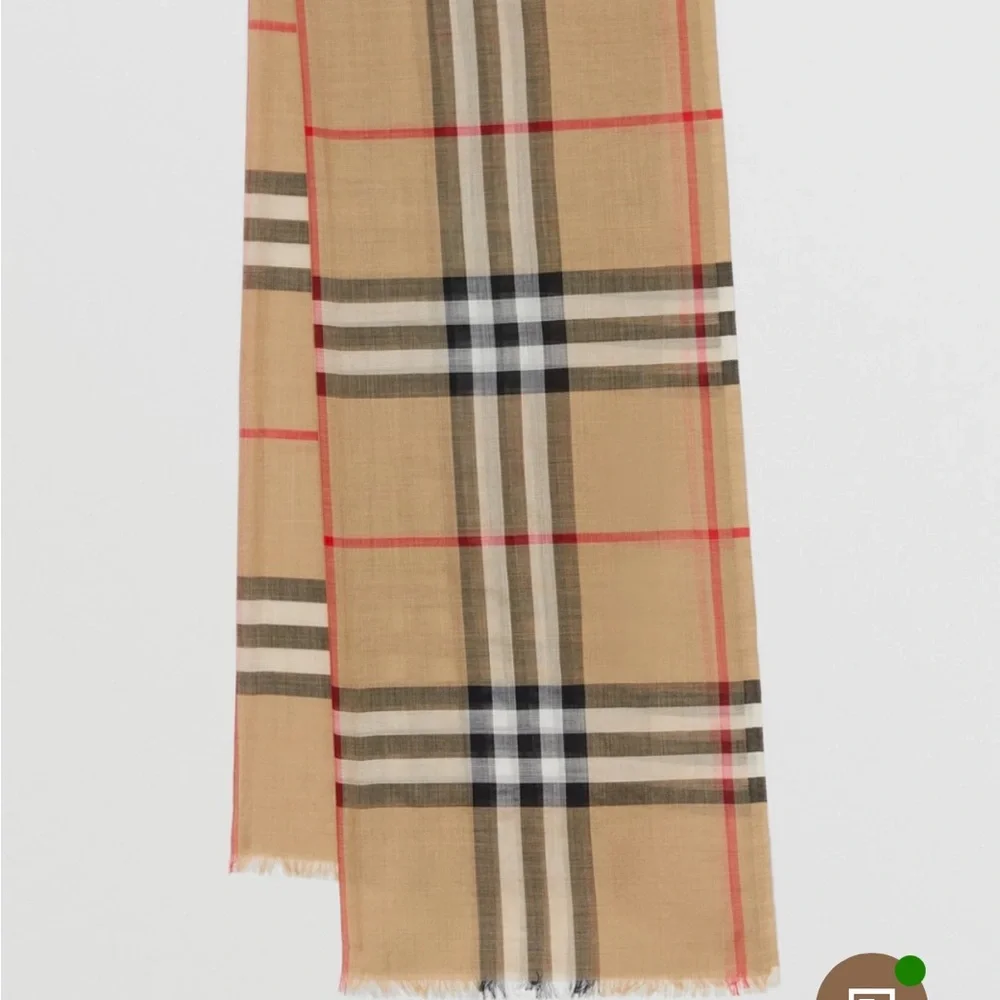 Burberry Check Lightweight Wool Silk Scarf